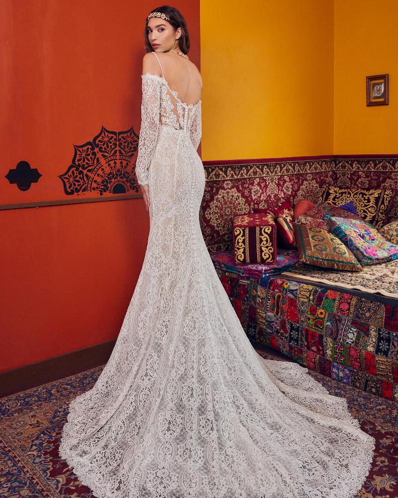 Lp2330 vintage boho wedding dress with sleeves and lace2